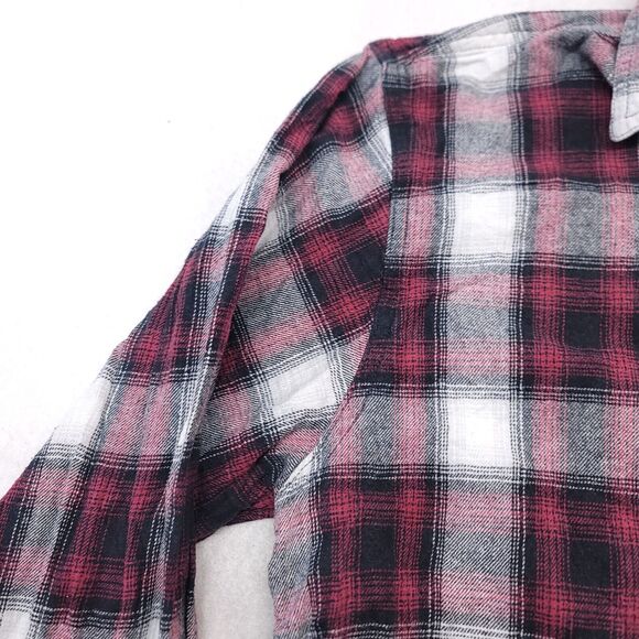 Pacific Crest Tartan Flannel Long Sleeve Button Shirt Mens Size L Red White - Picture 4 of 10